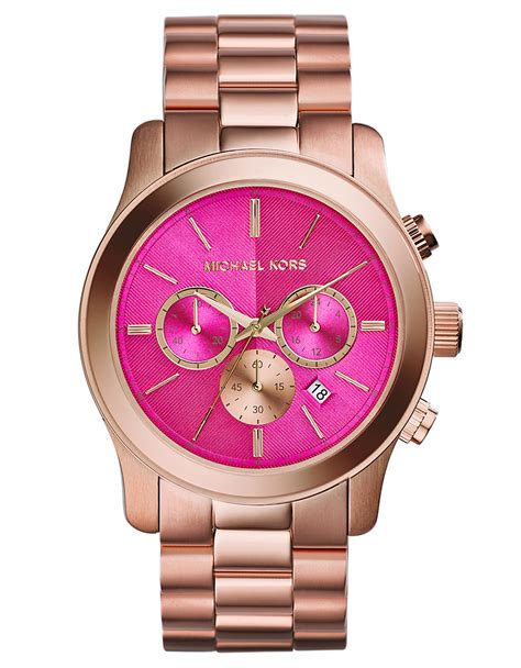 michael kors rose gold hot pink watch|mk rose gold watch sale.